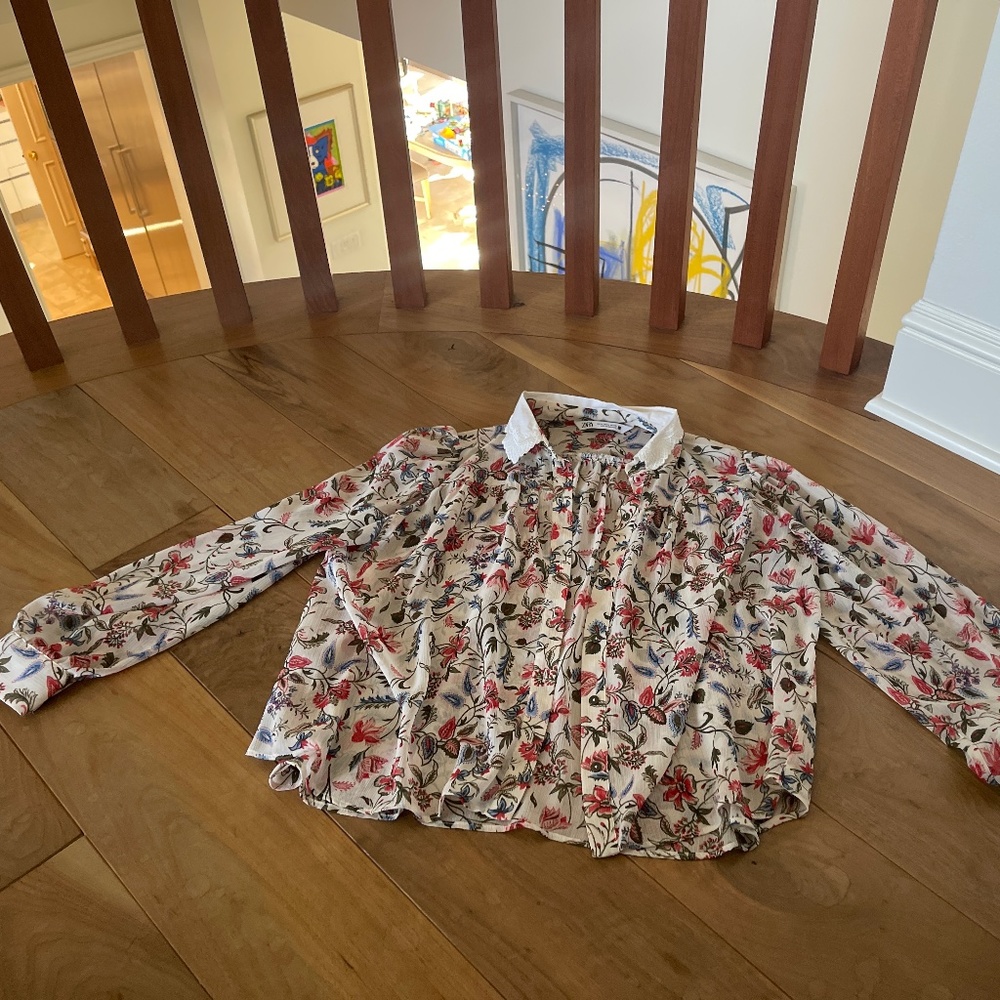 Flower button down long sleeve